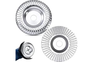 FDDE 2 Piezas Discos de Talla de Madera, Disco Abrasivo de Amoladora Angular, Disco de Tallado de Madera Turbo, Disco Pulir de Muela, para Lijar, Tallar, Dar Forma, Pulir (Plata)
