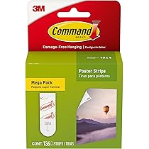 Removable Hangers 72 Picture Hanging Strips - Damage Free Wall Hangers 3 Sizes No Nail Hanging