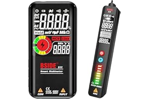BSIDE Multimeter & Voltage Tester Kit, Rechargeable Color LCD Digital Voltmeter and EBTN Display Voltage Detector Combo Electrical Test Kit, Pocket size