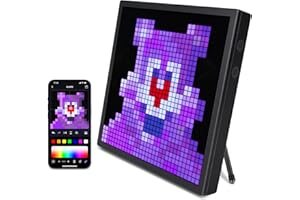 REYLAX LED Pixel Art Display 32x32-Smart Alarm Clock RGB Pixel Matrix Panel DIY Graffiti Animations Patterns Text Programmable LED Sign for Gaming Room Desk Accessories for Kids Adults
