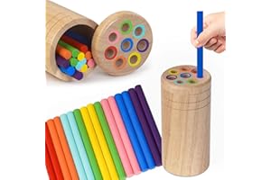 Joozmui Giocattoli Montessori da Ordinare 1 2 3 Anni, attività in Legno Colorato e Giochi per Lo Sviluppo, Giocattoli Montessori per Bambini di 1 Anno Regali Educativi