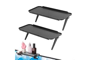 mongtsamz Mensole Nere da Muro, 2 pezzi Mensola Superiore per TV, materiale ABS mensole antiscivolo da tavolo per monitor, staffe pieghevol per media box, router, telecomando, console di gioco