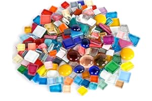 Dulynva Pierres de Mosaïque en Cristal Coloré Mosaique Irréguliers Mosaique Loisir Creatif Adulte Enfant Petits Morceaux de Mosaïque en Verre pour Bricolage Décoratifs (Mélange de Couleurs)