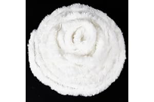 GORGECRAFT 11 Yard Boa di Piume Bianche Nastro di Pelliccia Sintetica Tessuto Rotolo Boa di Piume di Marabù Boa di Piume Natalizie per La Decorazione Dell'Albero di Natale O Ghirlande di Fiocchi