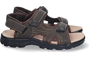 shoes&blues.es Sandalia Plana de Hombre, Comoda, Abierta, con Planta de Piel, y Cierres de Cierre autoadherente, Primavera Verano 2023