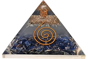 Amazing Gemstone Large Orgone Pyramid | Glow in Dark Sodalite Pyramid Crystal | Orgonite Pyramid | Organ Pyramids Positive Energy Healing