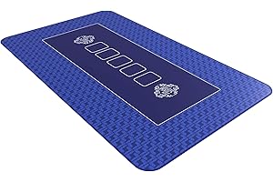 Bullets Playing Cards, Profi Pokermatte blau in 100 x 60cm eigenen Pokertisch, Deluxe Pokertuch, Pokerteppich, Pokertischauflage