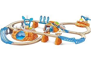 Hape Set di treni - Esplorazione di Marte, set ferroviario in legno, per bambini dai 3 anni in su