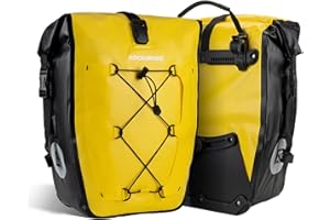 ROCKBROS Borsa Bici Posteriore Impermeabile, Borsa da Portapacchi Laterale Anti-pioggia per MTB Bicicletta, per Viaggio di Ciclismo, Facile Trasportare, Grande Capacità 25L, 5 Colori Disponibili
