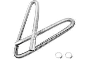 Sxutop 150 cm Tubo di Scarico per Generatore Tubo Scarico Riscaldatore Diesel in Acciaio Inox con Fascette Stringitubo Tubi per Riscaldatore Parcheggio Auto