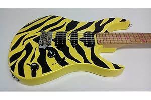 GUITARCUSTOM Zebra Stickers Body Guitar & Bass Pegatinas Decoracion Cuerpo Guitarra (negro)