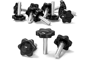 ORTAVA Set med 10 stjärnhandtagsskruv - Skruv M8 x 30 mm - Stjärnhandtagsmutter - Svart skruvknapp