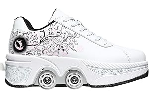 ‎DEFORMATION ROLLER SKATES Roller Skate Shoes Rollschuhe Schuhe Mit Rollen Skateboardschuhe,Inline-Skate, verstellbar Damen Schuhe mit Rollen für mädchen
