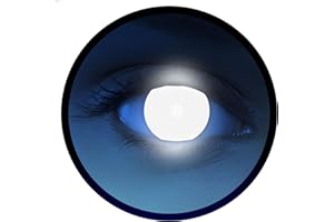 FXEYEZ Farbige Kontaktlinsen Halloween UV weiß FROZEN ZOMBIE, 2 Stück (1 Paar), ACHTUNG: Leuchtet im Schwarzlicht - Ohne Sehstärke, leicht einzusetzende weiße Linsen, 2 x farbig weisse Kontaktlinse