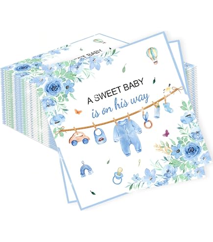 Serviettes Naissance Garçon - Lot De 20 - Motif "It's A Boy" - 25x25cm