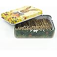 MAORULU Mini Bobby Pins Blonde with Cute Case, 200 CT 1.38 Inch Small Hair Bobby Pins for Buns, Premium Gold Hair Pins for Kids, Girls and Women, Great for All Hair Types