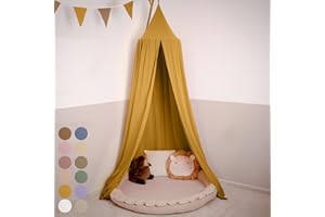 ‎LILIMAUS lilimaus Canopy Children's Room [in 12 Colours] - Bed Canopy Made of 100% Cotton Muslin Handmade for Girls and Boys - Baby Bed Canopy as Baby Room Decoration - Curtain for Cot Bed, Cuddly Corner