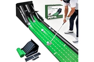 CRESTGOLF Tappetino da Golf con Ritorno automatico della palla, Attrezzatura da allenamento da Golf per Interni all'aperto ufficio