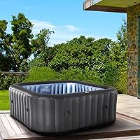 Whirlpool aufblasbar MSpa Tekapo für 6 Personen 185x185cm In-Outdoor Pool 132 Massagedüsen Timer Heizung Aufblasfunktion…