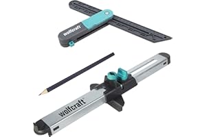 wolfcraft 8660000 - Kit Fausse Équerre avec Trusquin et Copieur Parallèle, pour Sols Vinyles et Stratifié