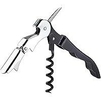 KTX7® Kellnermesser - Korkenzieher mit zweistufigem Hebelsystem X.1 (Schwarz)