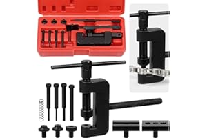 Swpeet 13 pezzi kit di smagliacatena per moto, con custodia per il trasporto, kit assortito, tagliacatena e rivettatrice, strumento di rimozione catena per moto, bici, ATV