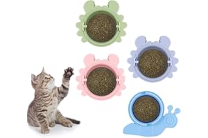 ruggito 4 Stück Katzenminze Balls Spielzeug für Katze, Drehbare Katzenminze Wandroller für Katze Zähne knirschen - Catnip Balls Toys