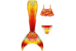 SPEEDEVE Cola de Siren para Niños Traje de Baño de Verano,Sin Monoaleta