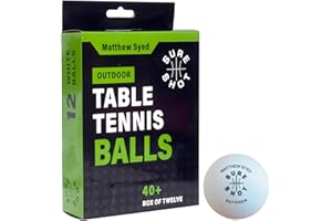 Sure Shot Matthew Syed Table Tennis Balls | Outdoor Ping Pong Balls 12 Pack, White