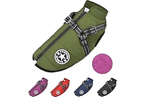 LUCASNG Dog Jacket with Harness, Waterproof Winter Dog Coat for Small Medium Large Dogs, Warm Dog Coat For Chihuahua Teddy Labrador French Bulldog