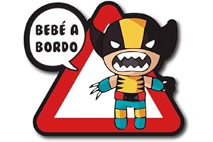 CUAC REVOLUTION Pegatina Bebe A Bordo Lobezno Vinilo Impreso para Coche Pegado Exterior