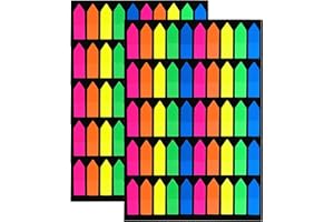 VANRA 2000 pièces Marqueurs de page Onglets d'index Flèches autocollantes Notes autocollantes colorées Étiquettes d'index pour signets, 10 jeux