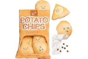 YEPPUPPY Jouets Puzzle Snuffle pour Chiens, Jouet en Peluche grinçant - Enrichissement pour Chiens, Stimulation mentale avec Son BB - Jouets Chip and Potato (Jaune)