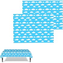 2er-Set Geschichte Geburtstag Tischtücher – 137x274 Cm Blauer Himmel Mit Wolken, Wasserdicht