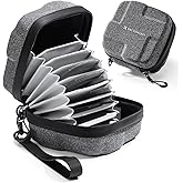 K&F CONCEPT 10 in 1 Lens Filter Case, Hard Shell Camera Filter Pouch Up to 95mm with Hand Strap Camera Lens Filter Storage Wa