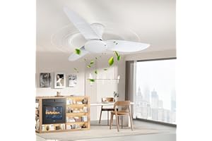 Hondony Deckenventilator mit Beleuchtung,Weiß,Ø100cm App Steuerung & Fernbedienung Deckenventilatoren mit Licht LED, 6 Geschwindigkeiten, 3 Farben Dimmbar, Leise DC-Motor, Sommer-Winterbetrieb, Timer