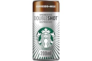 STARBUCKS ESPRESSO + MILK DOUBLESHOT ESPRESSO CAN 12 X 200 ML,PREMIUM COFFEE