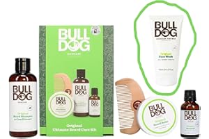 Bulldog Original Ultimate Beard Care Kit 4PC Bundle With Face Wash Original 150ml - Beard Skin Care Bundle by Deluxio Gifts