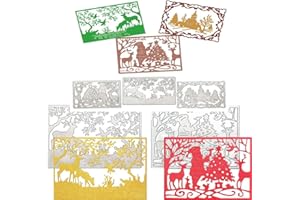 RUNFAR SHOP Weihnachten Stanzschablonen Stanzformen Weihnachtsbaum Rentier Weihnachtsmann Prägeschablonen Cutting Dies Schablonen Metall Weihnachten Schablone für Scrapbooking, DIY Weihnachtsdeko Basteln