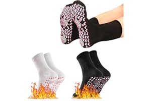 KARELLS Skarpety samonagrzewające, turmalinowe, 2 pary skarpet samonagrzewających, zimowe skarpety grzewcze, skarpety ogrzewające, skarpety dla mężczyzn i kobiet, do aktywności na świeżym powietrzu w zimie,