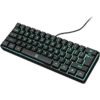 K60 60% Gaming Keyboard, 61 Keys Multi Color RGB Illuminated LED Backlit Wired Gaming Keyboard, Waterproof Mini Compact…