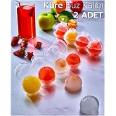 ARVALE 4'l&uuml; K&uuml;re Buz Kalıbı 5 cm &Ccedil;apında Buz K&uuml;resi Kalıbı - 2 Adet