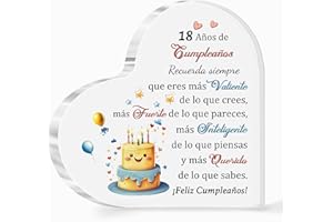 HZBLAZ Placas Acrílicas 18º Cumpleaños Regalos Inspiradores Mujeres Dieciocho Años Hombres Signos Forma Corazón Fecha Nacimiento Animar Apreciar Signos Amigas Amigos Hermana Hijo Hija Recuerdos