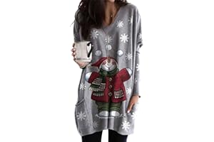 EFOFEI Frauen Casual Sweatshirt Langer Saum Party Bluse Casual Slim Rundhals Sweatshirt Knielangen Poncho Bluse