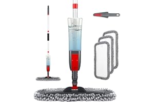 Homgif Fregona Mopa con Pulverizador, Spray Mop 450 ml Mopas de Limpieza Suelos, Fregona Microfibra para el Hogar, Cocina, Madera Dura, Madera, Cerámica con 3 Almohadillas de Repuesto