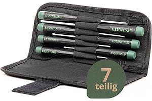 Wiha Essential Feinmechaniker Schraubendreher Set 7-tlg. + Tasche | Feinmechaniker Werkzeug Set | Uhrmacher Werkzeug, Modellbau, Brillen Reparaturset