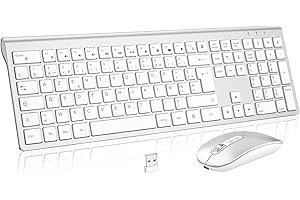 cimetech Ensemble Clavier et Souris sans Fil, Clavier Rechargeable Compacte USB C 2.4G Silent Ultra-Mince de Pleine Taille avec Pavé Numérique Souris pour PC/Laptop/Windows/Mac