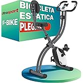Ultrasport F-Bike Bicicleta Estática Plegable hasta 130 KG, Extra Silencioso con Sillín de Confort Ajustable - Bici Estática 