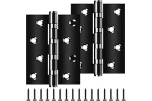 Bolatus zawiasy do dużych obciążeń, 10 cm, zawiasy drzwiowe Bolatus czarne zawiasy ze stali nierdzewnej z 8 otworami do masywnych drzwi, do bram ogrodowych, do użytku wewnątrz i na zewnątrz (100 x 76