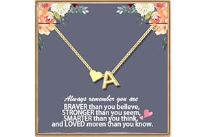 Sranich Heart Initial Necklace Gifts for Women Sister Girls,14K Gold-Plated Necklace,Adjustable Personalized Alphabet Letter Pendant,A-Z Alphabet Pendant Necklaces